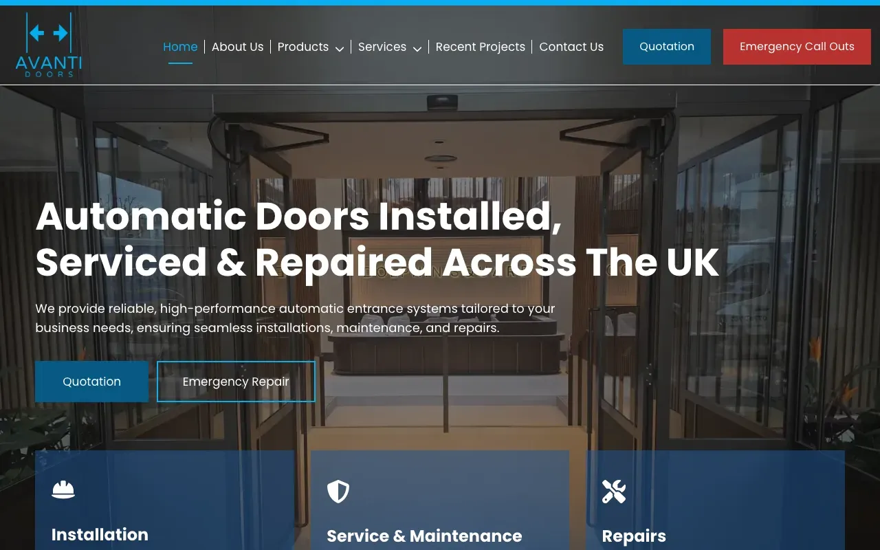 Avanti Doors website