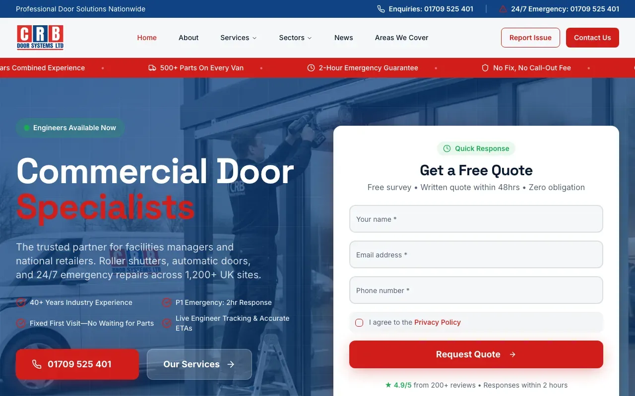 CRB Door Systems website