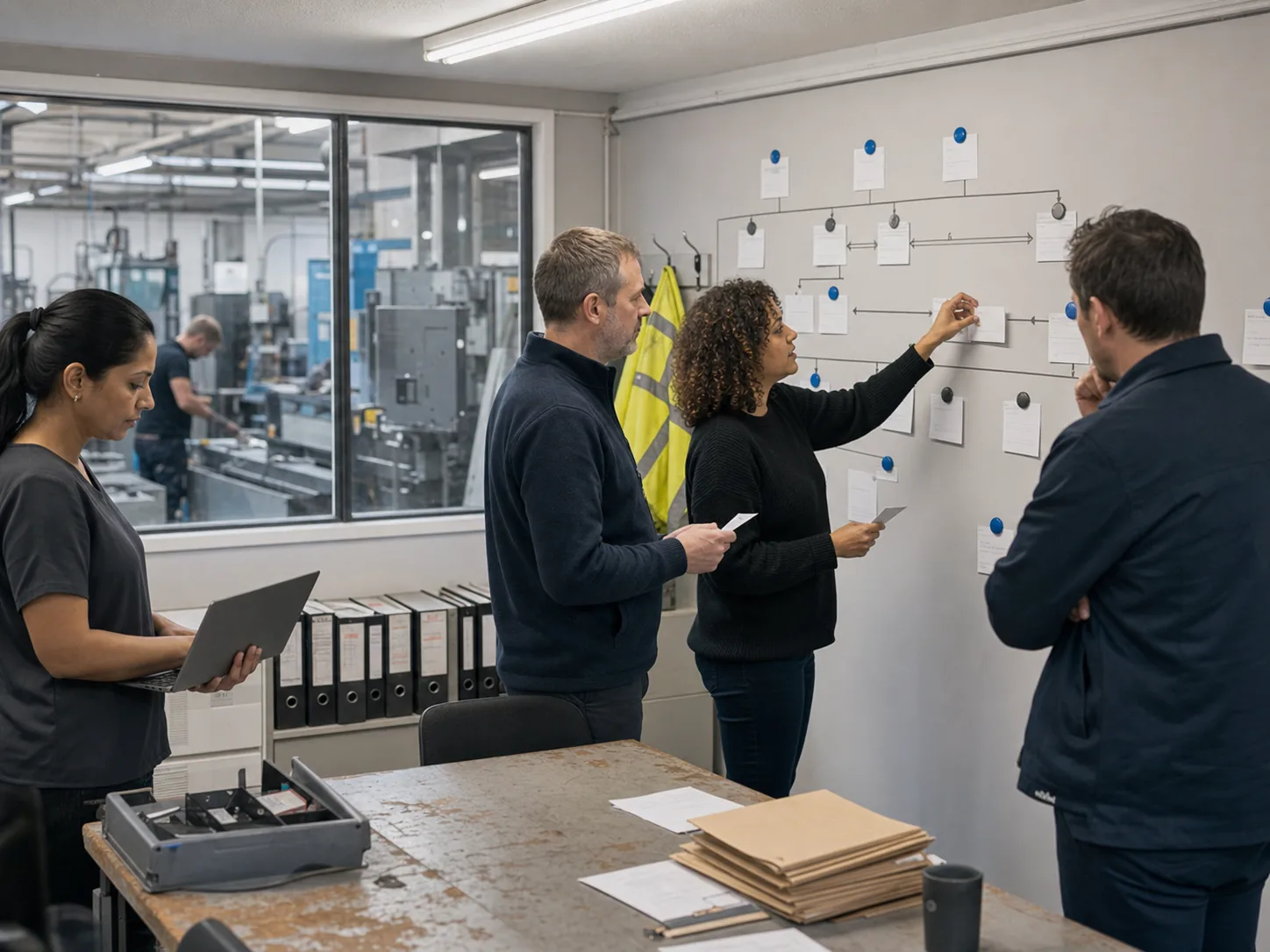 A UK operations team mapping a repetitive workflow ready for automation
