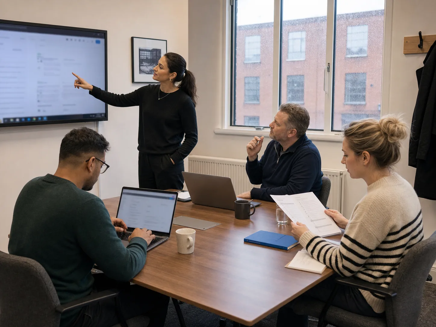 A mixed-age UK business team taking part in practical Google Workspace training