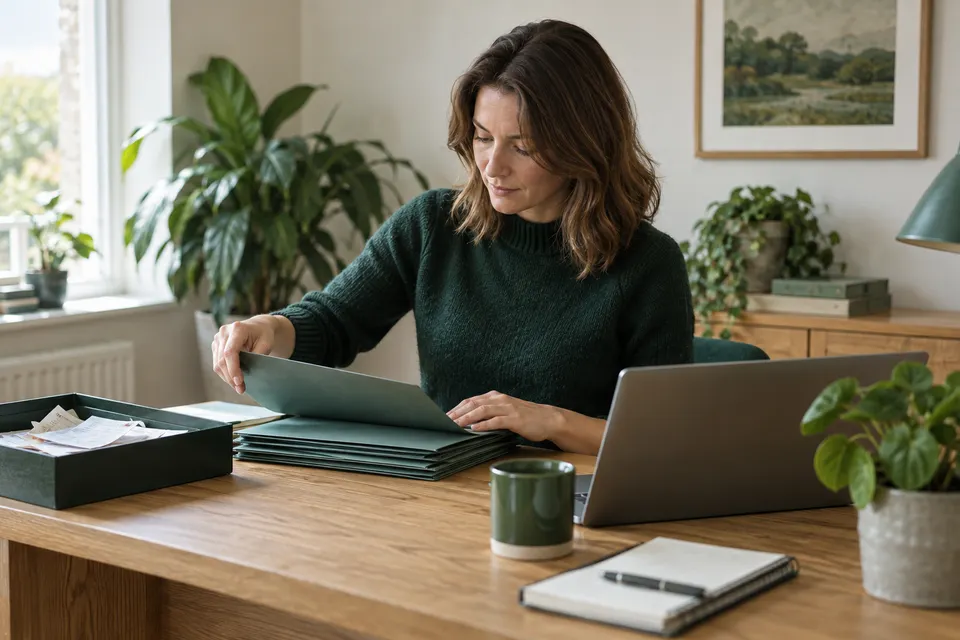 AI-generated illustrative scene for Ledgerfern, a fictional professional services business