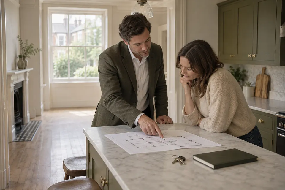 AI-generated illustrative scene for Bracken & Borough, a fictional property & estate agents business