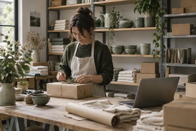 Illustrative independent retailer preparing an online order