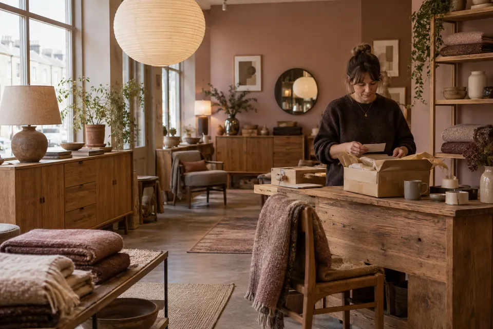AI-generated illustrative scene for Stillacre, a fictional retail & e-commerce business