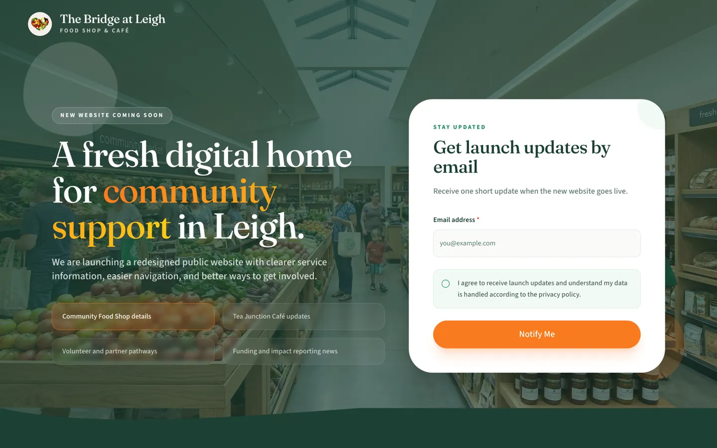 The Bridge at Leigh project delivered by Happy Webs