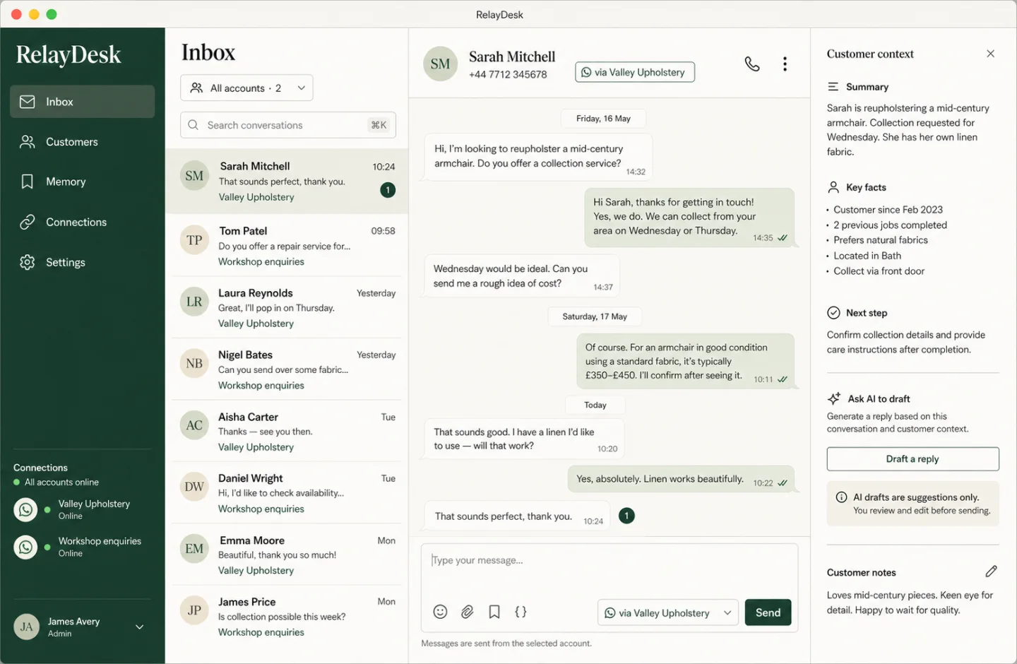 RelayDesk project delivered by Happy Webs