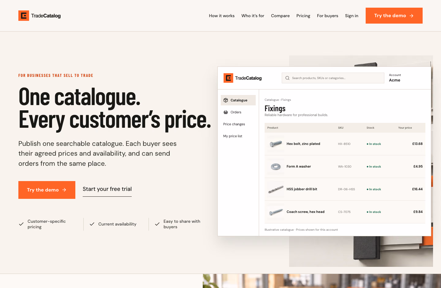 TradeCatalog project built by Happy Webs