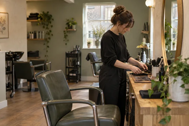 Illustrative independent salon workstation